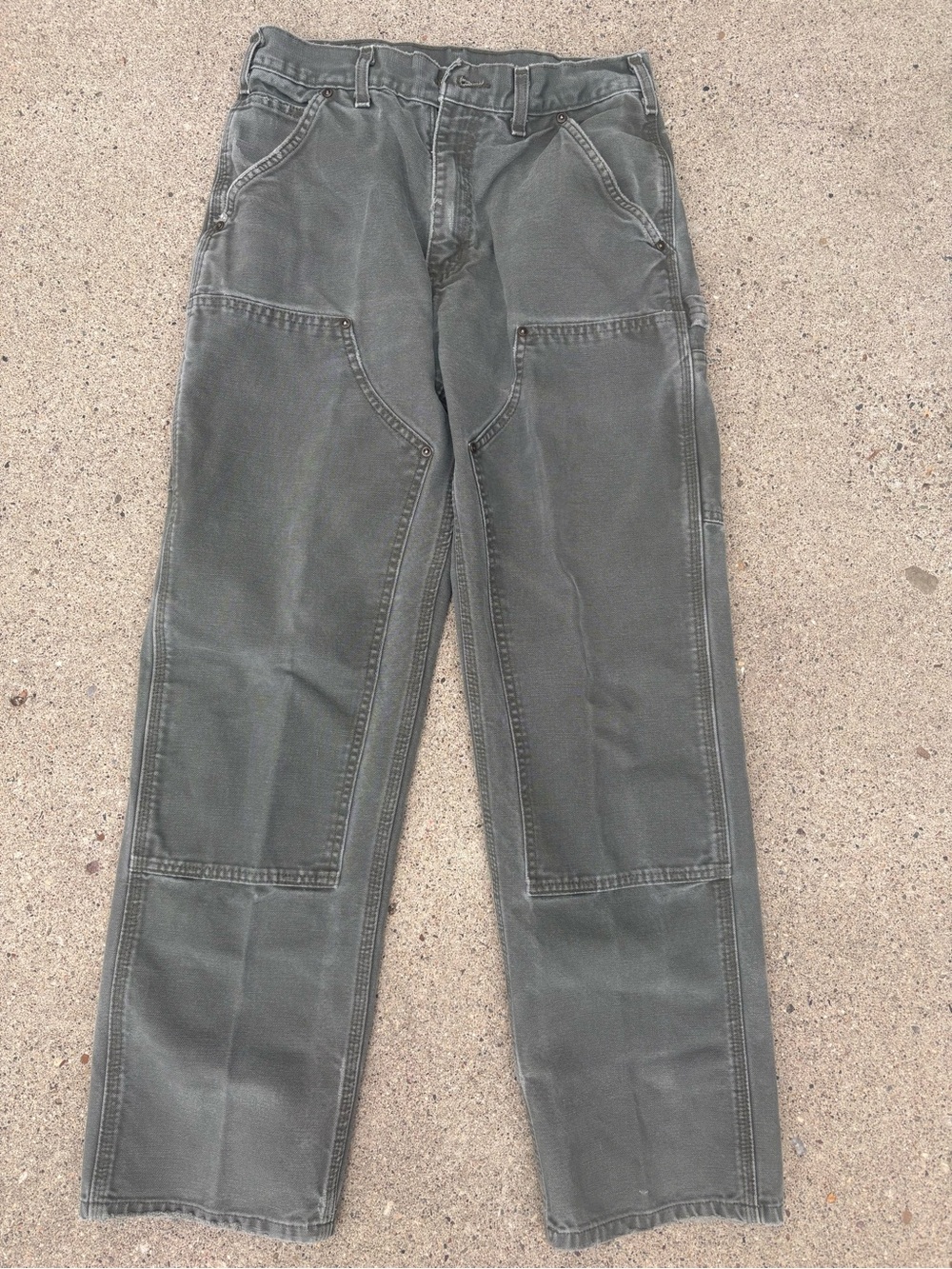 Carhartt Double Knee Pants Moss Green Canvas B136 MOS 30x32